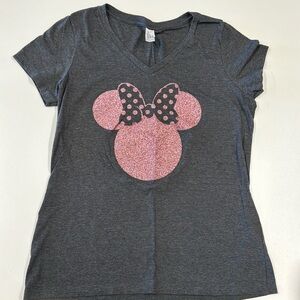 Pink Glitter Minnie Mouse Shirt